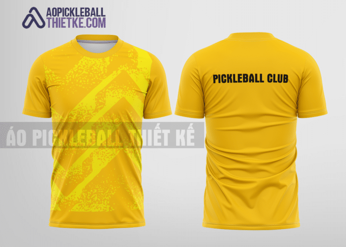 Mẫu áo giải pickleball CLB Quảng Ngãi màu vàng kim loại thiết kế chất lượng PB49