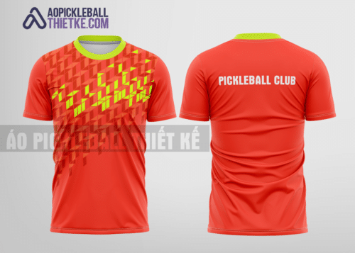 Mẫu áo thể thao pickleball CLB Đình Lập màu cam đậm thiết kế đẹp PB290