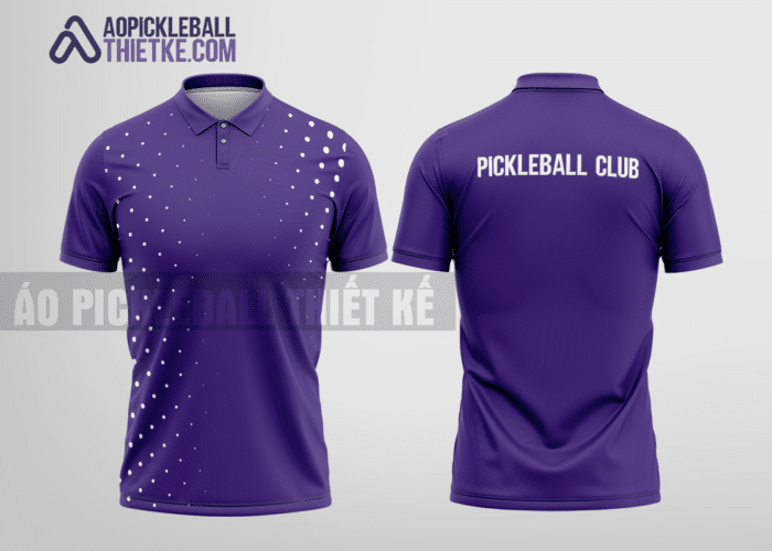 Mẫu áo cài cúc pickleball CLB Tân Trụ màu tím thiết kế chính hãng PL156