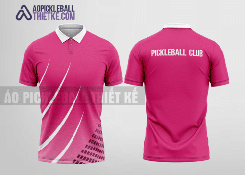 Mẫu áo cài cúc thi đấu pickleball CLB Nghĩa Lộ màu hồng thiết kế nam PL25