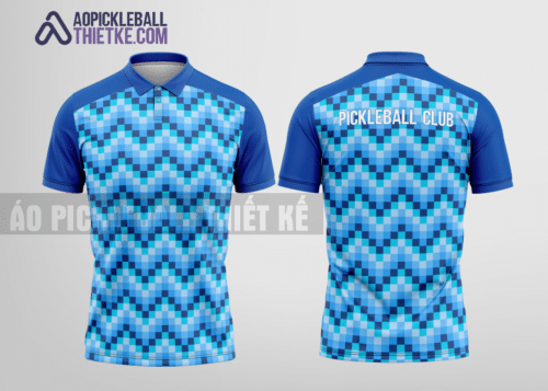 Mẫu áo cài cúc thi đấu pickleball CLB Quỳ Hợp màu xanh dương thiết kế nam PL103