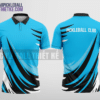 Mẫu áo cài cúc thi đấu pickleball CLB Sông Lô màu xanh da trời thiết kế nam PL129