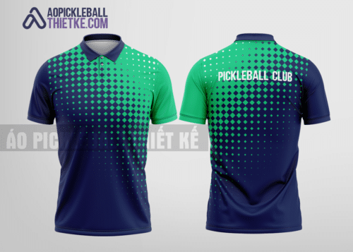 Mẫu áo cài cúc thi đấu pickleball CLB Tân Thạnh màu xanh ngọc thiết kế PL155