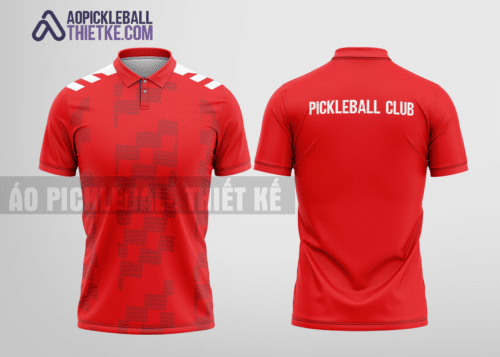 Mẫu áo có cổ chơi pickleball CLB Tân Biên màu đỏ thiết kế sáng tạo PL141