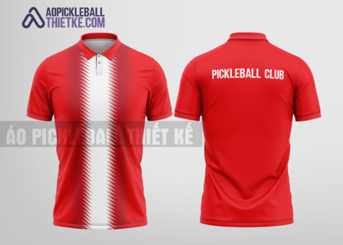 Mẫu áo có cổ thi đấu pickleball CLB Quảng Điền màu đỏ thiết kế sáng tạo PL90