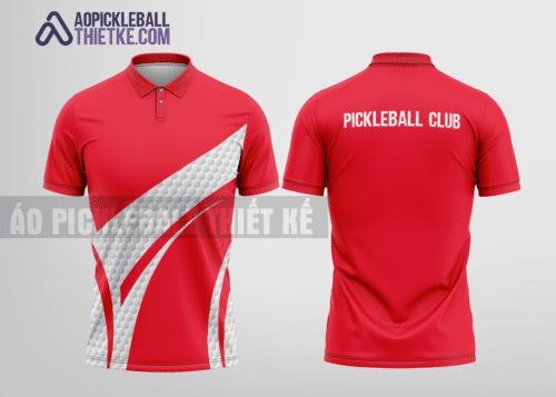Mẫu áo cổ trụ pickleball CLB Thanh Hà màu đỏ thiết kế tốt nhất PL179