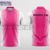 Mẫu áo đồng phục cổ trụ pickleball CLB Phú Riềng màu hồng tự thiết kế PL71