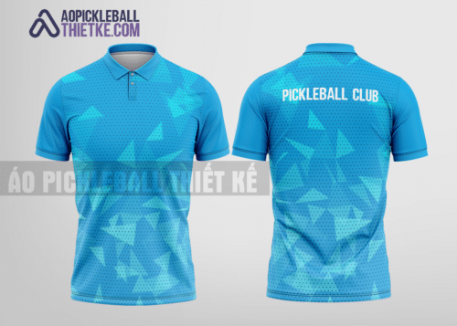 Mẫu áo polo giải pickleball CLB Tri Tôn màu xanh da trời thiết kế giá rẻ PL230