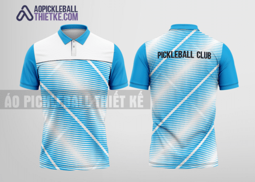 Mẫu áo polo pickleball CLB Nậm Pồ màu xanh da trời thiết kế chất lượng PL10
