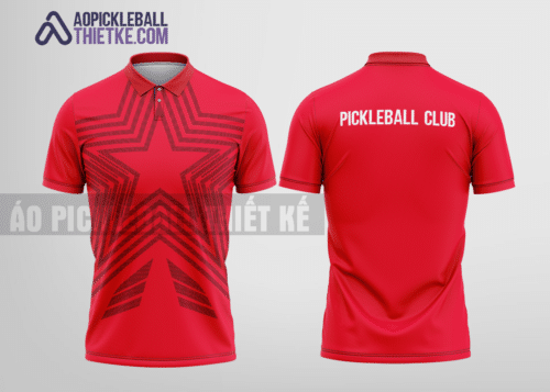 Mẫu áo polo pickleball CLB Quan Sơn màu đỏ thiết kế chất lượng PL88