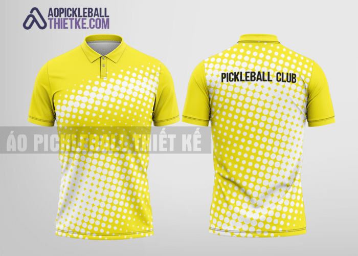 Mẫu áo polo pickleball CLB Sơn Dương màu vàng thiết kế nổi bật PL118