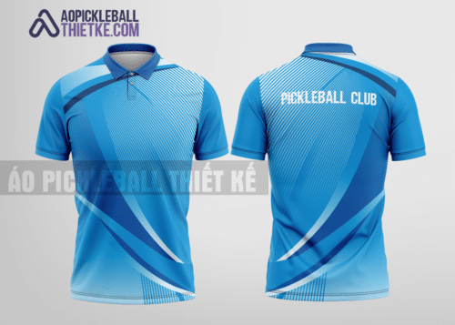 Mẫu áo polo pickleball CLB Thái Bình màu xanh biển thiết kế thương hiệu PL170
