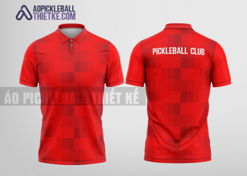 Mẫu áo polo pickleball CLB Yên Bình màu đỏ thiết kế sáng tạo PL296