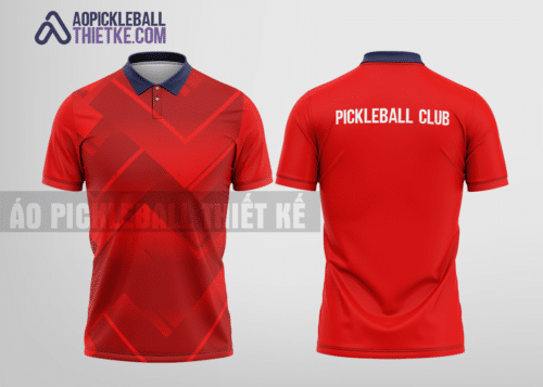 Mẫu áo thể thao có cổ pickleball CLB Phong Thổ màu đỏ thiết kế in đẹp PL55