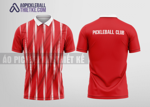 Mẫu áo thể thao có cổ pickleball CLB Quỳnh Phụ màu đỏ thiết kế in đẹp PL107