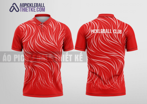 Mẫu áo thể thao có cổ pickleball CLB Tân Yên màu đỏ thiết kế may đẹp PL159