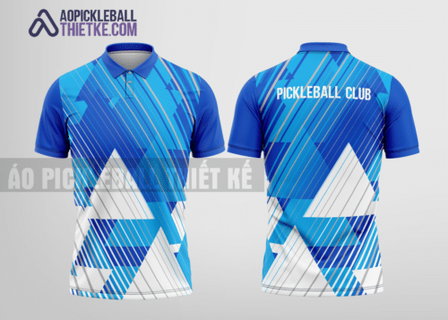 Mẫu áo thể thao có cổ pickleball CLB Thanh Oai màu xanh biển thiết kế may đẹp PL185