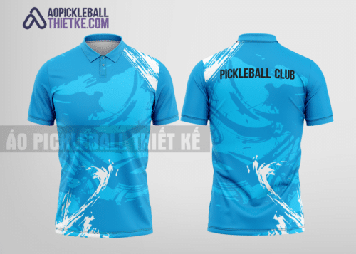 Mẫu áo thể thao có cổ pickleball CLB Vũng Tàu màu xanh da trời thiết kế đẹp PL289