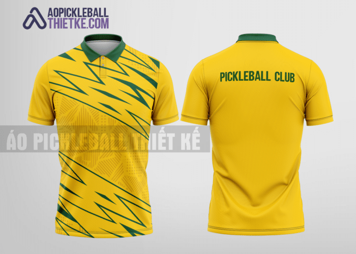 Mẫu áo thể thao polo pickleball CLB Sơn Hòa màu vàng thiết kế cá tính PL120