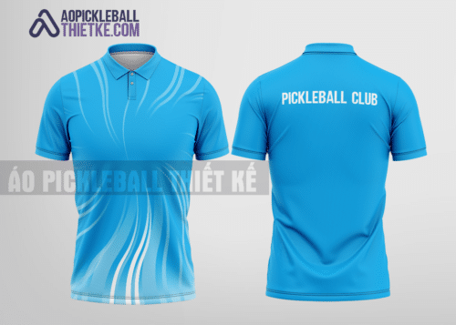 Mẫu áo thể thao polo pickleball CLB Thái Nguyên màu xanh da trời thiết kế ấn tượng PL172