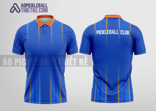 Mẫu áo thể thao polo pickleball CLB Trần Đề màu xanh biển thiết kế ấn tượng PL224