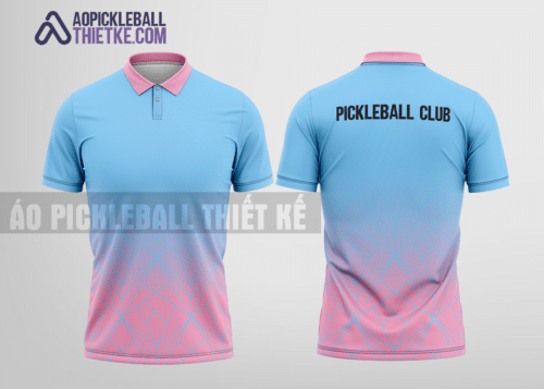 Mẫu áo thể thao polo pickleball CLB Vĩnh Lợi màu hồng thiết kế tương lai PL276