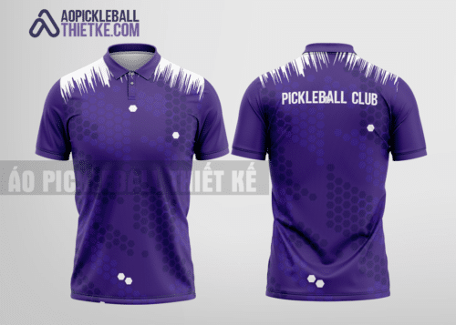 Mẫu áo thun polo pickleball CLB Ngân Sơn màu tím thiết kế tương lai PL18