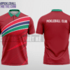 Mẫu áo thun polo pickleball CLB Sơn Tây màu đỏ thiết kế tương lai PL122