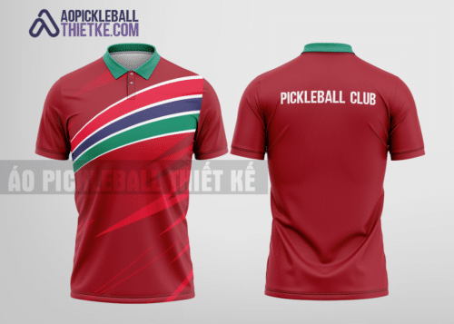 Mẫu áo thun polo pickleball CLB Sơn Tây màu đỏ thiết kế tương lai PL122