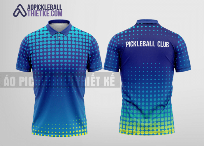 Mẫu quần áo pickleball có cổ CLB Sầm Sơn màu xanh dương tự thiết kế PL112