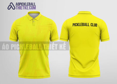 Mẫu áo cài cúc thi đấu pickleball CLB Liên doanh SANA màu vàng thiết kế cá tính PL742