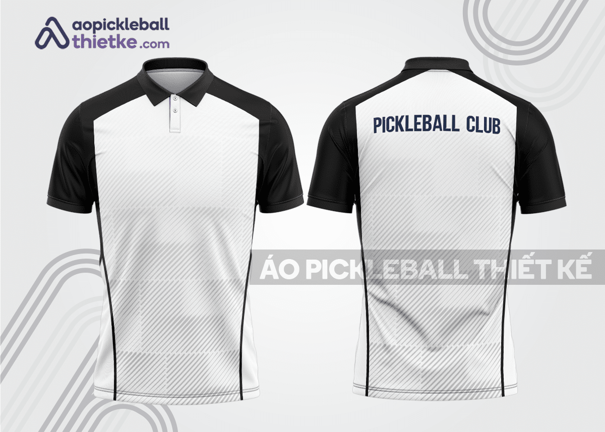 Mẫu quần áo cổ trụ pickleball CLB Ô Chợ Dừa màu trắng thiết kế cao cấp PL822